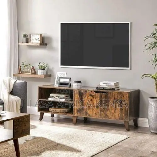 TV Stand With Open and Enclosed Storage