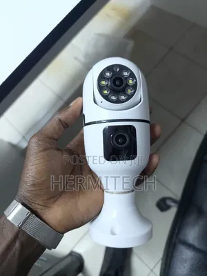 Wireless Dual Lens Bulb CCTV Camera With Phone Monitoring