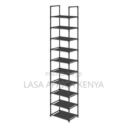 10-Tier Shoe Rack - Black - main view