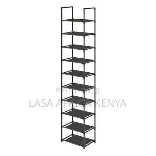 10-Tier Shoe Rack - Black