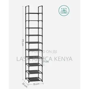 10-Tier Shoe Rack - Black