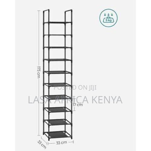 10-Tier Shoe Rack - Black - thumbnail 2