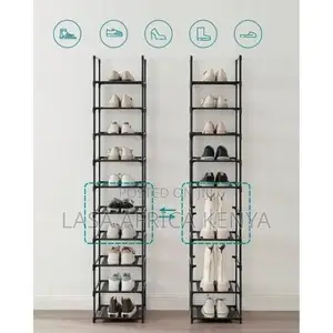 10-Tier Shoe Rack - Black