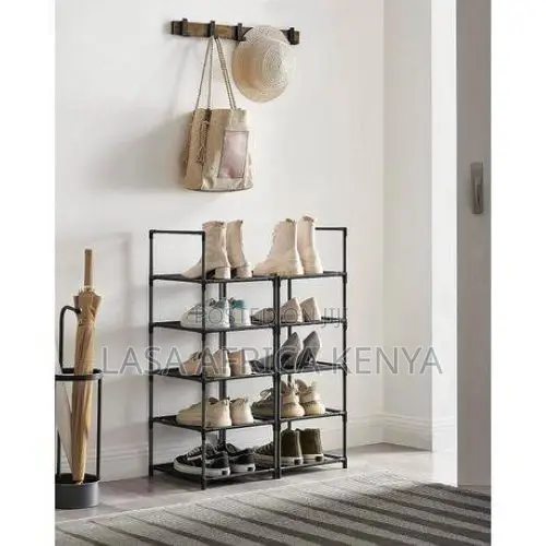 10-Tier Shoe Rack - Black