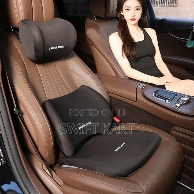 3-Piece Car Seat Comfort Set: Neck Pillow+Lumbar Support+Seat Cushion