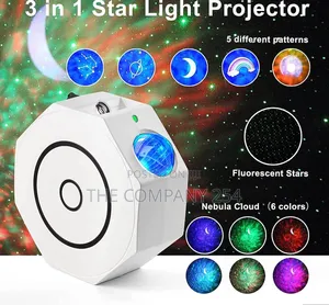 Octagon Star Galaxy Night Light Projector With Bluetooth