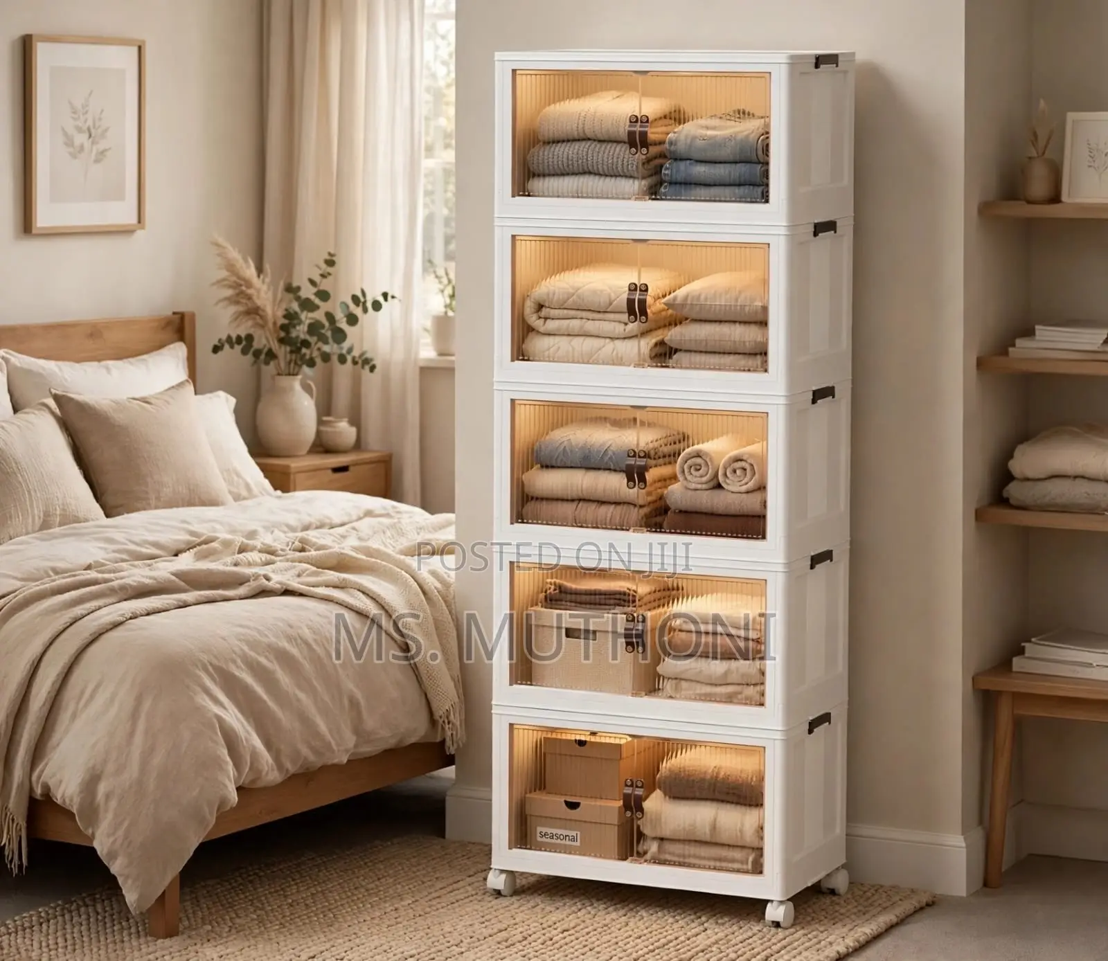5-Layer Foldable Storage Cabinet (50cm X 32cm X 140cm)