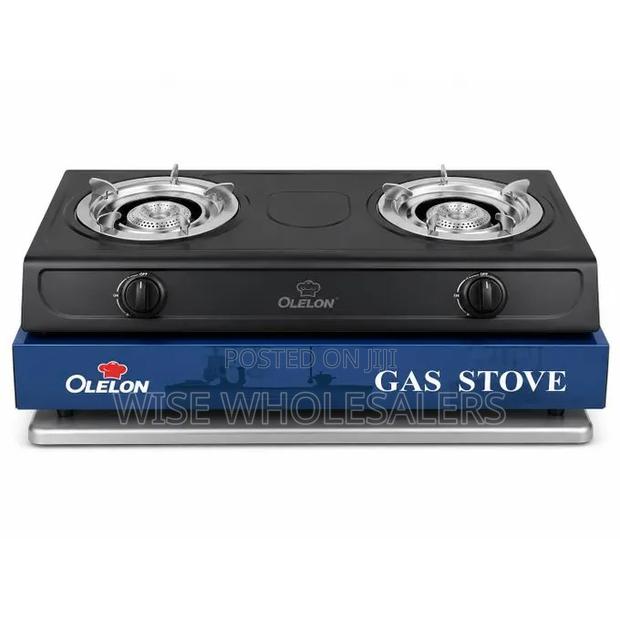 Oleleon Double Burner Gas Cooker With Lid - thumbnail 2