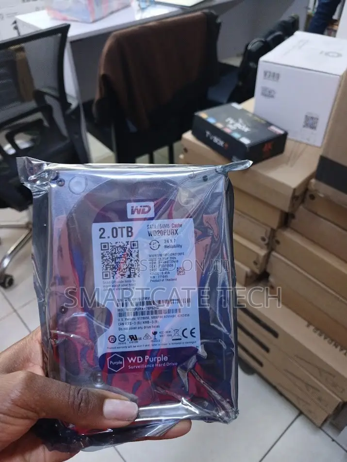 WD Purple 2TB HDD for DVR and NVR Security Camera Systems