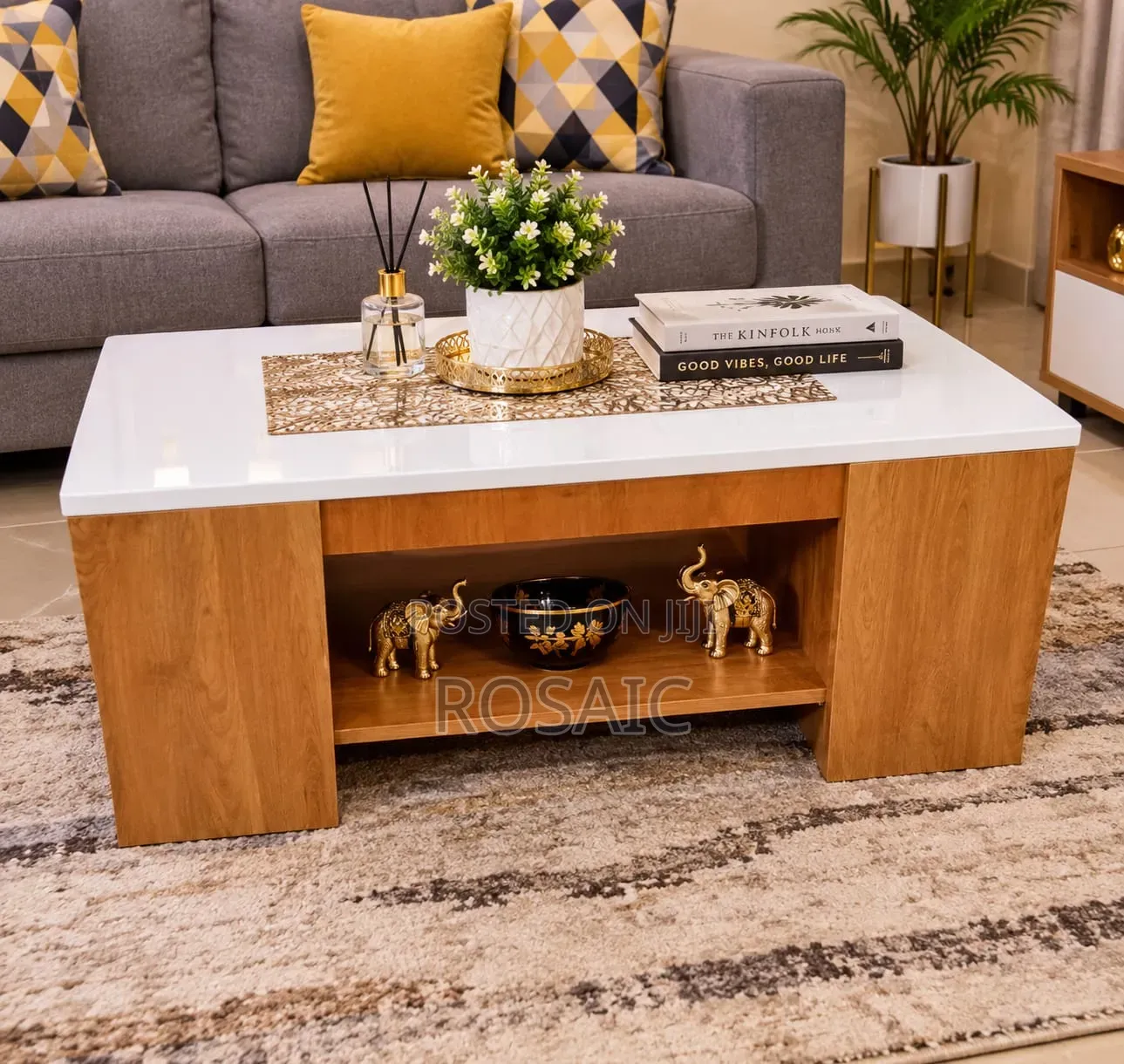 Modern Executive Julz Coffee Marble Laminated Coffee Table