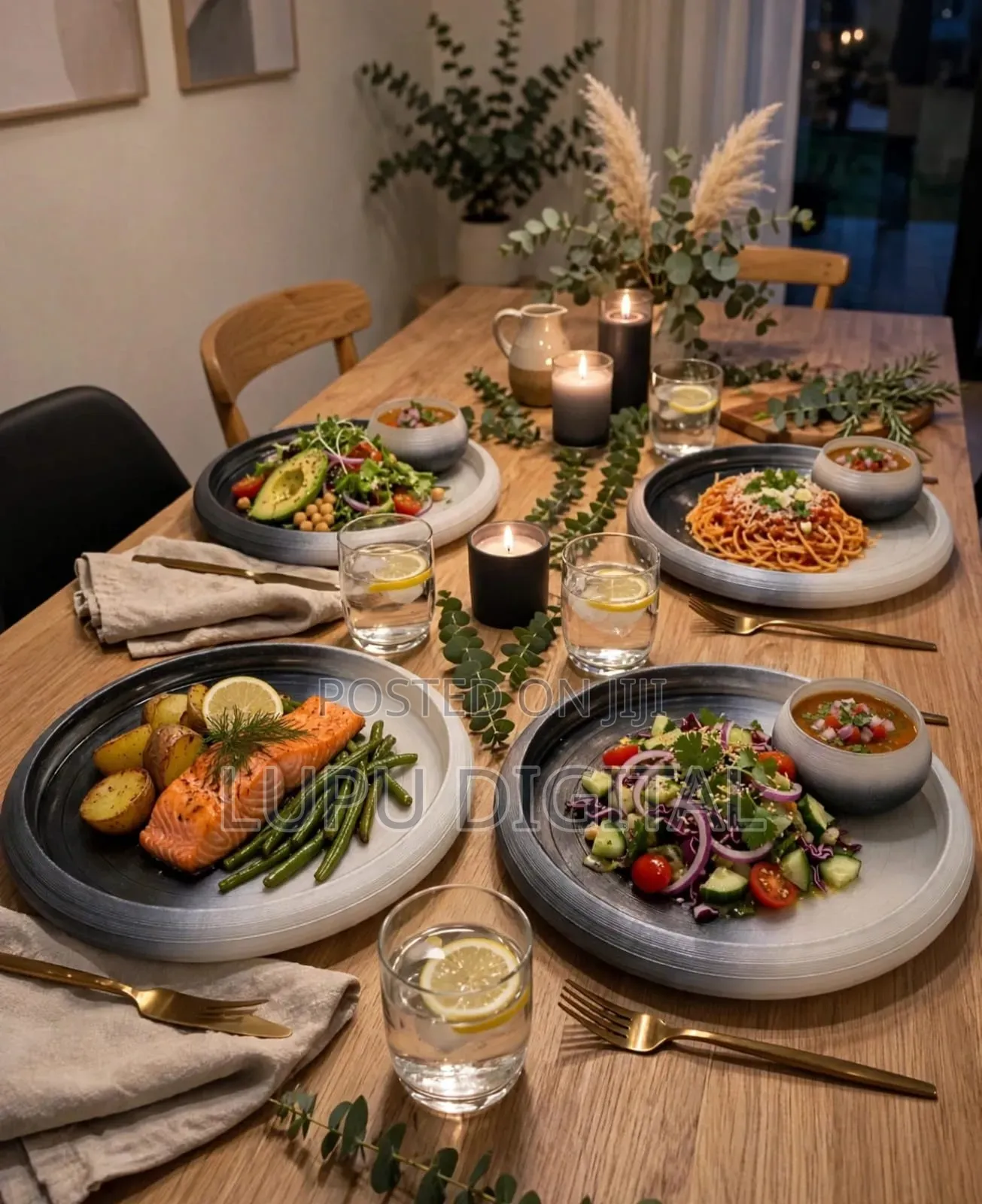 Smoky Grey Swirl Dinner Set