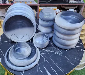 Smoky Grey Swirl Dinner Set