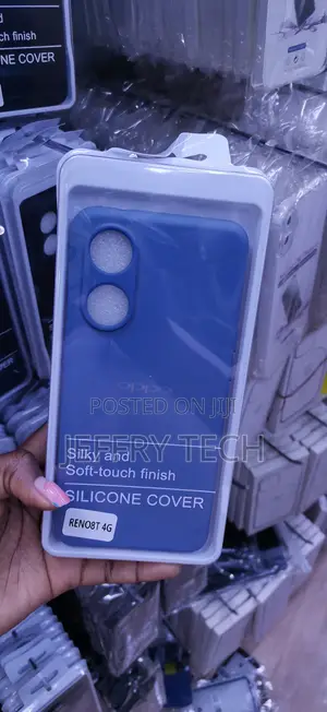 Blue Silicone Phone Case for the Oppo Reno8 T 4G a Soft-Touch Finish