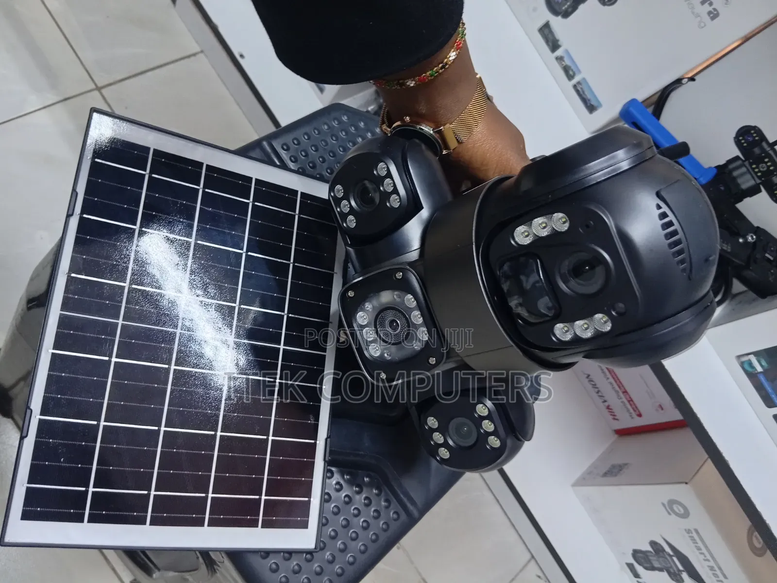 360° PTZ Triple Lens Camera With Solar Powered Battery Charging