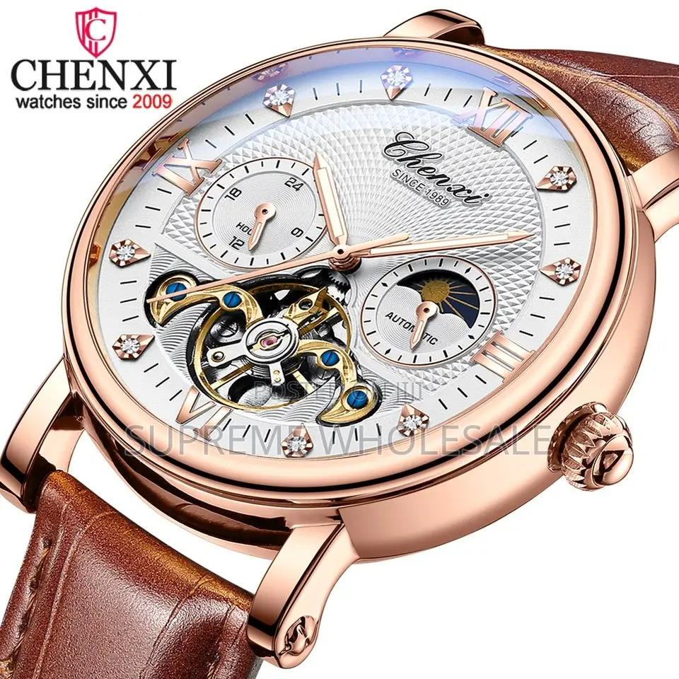 CHENXI 8876 Luxury Automatic Watch - Moon Phase & Tourbillon