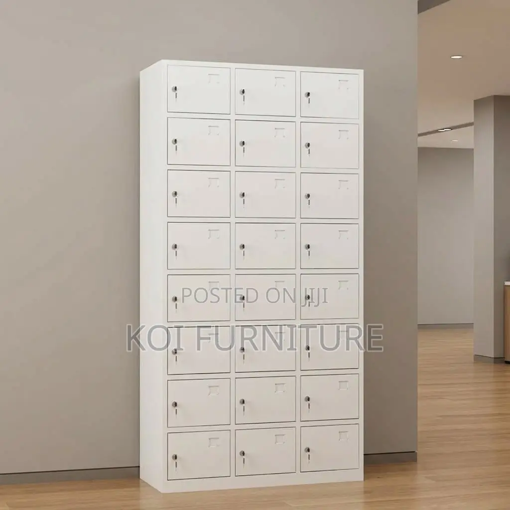 Office Cabinet; 24 Lockers Grey Executive Modern Documents Cabinet