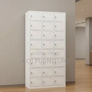 Office Cabinet; 24 Lockers Grey Executive Modern Documents Cabinet
