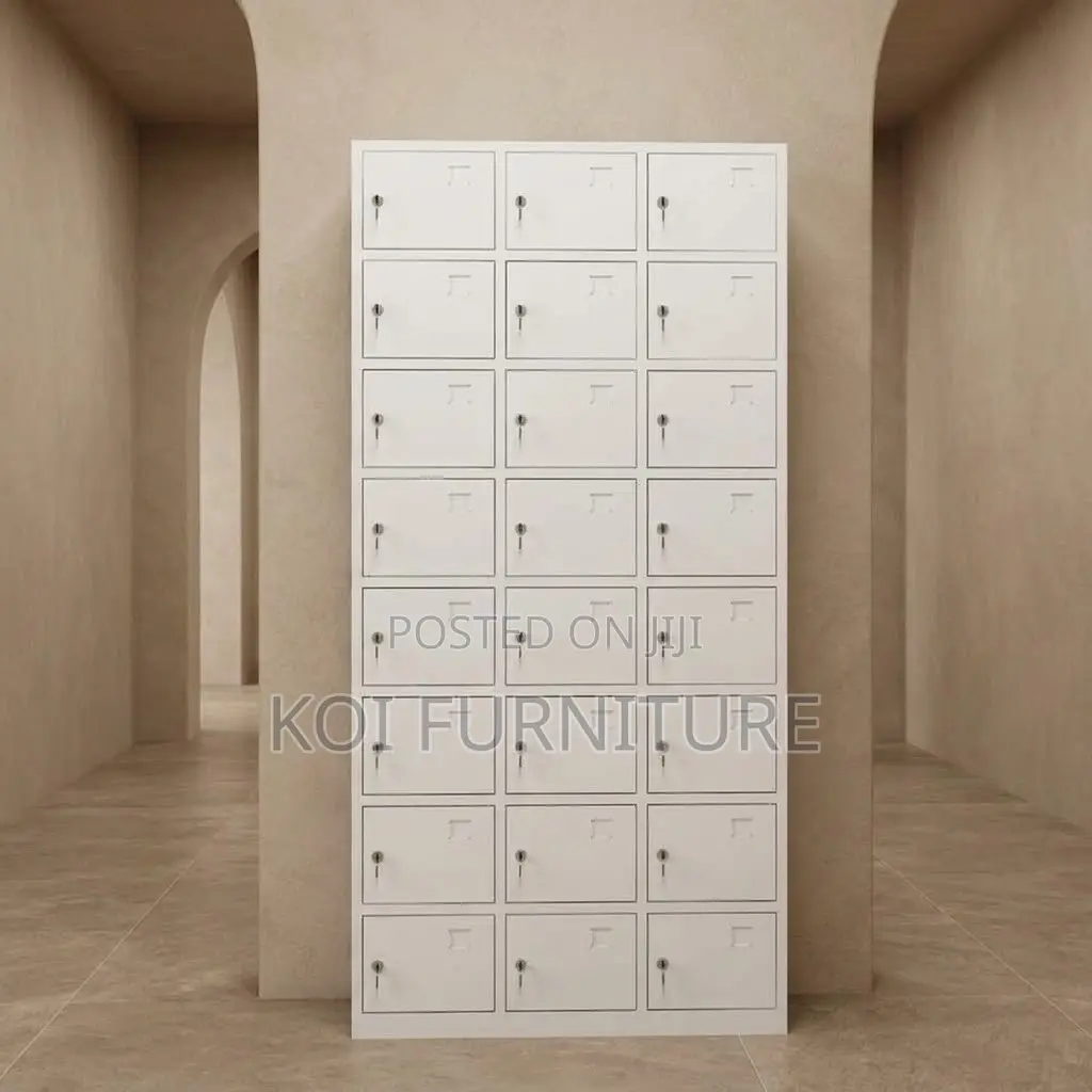 Office Cabinet; 24 Lockers Grey Executive Modern Documents Cabinet