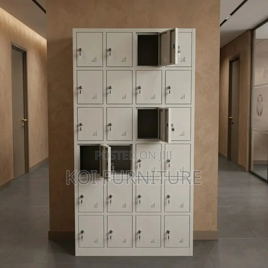 Office Cabinet; 24 Lockers Grey Executive Modern Documents Cabinet