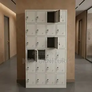 Office Cabinet; 24 Lockers Grey Executive Modern Documents Cabinet