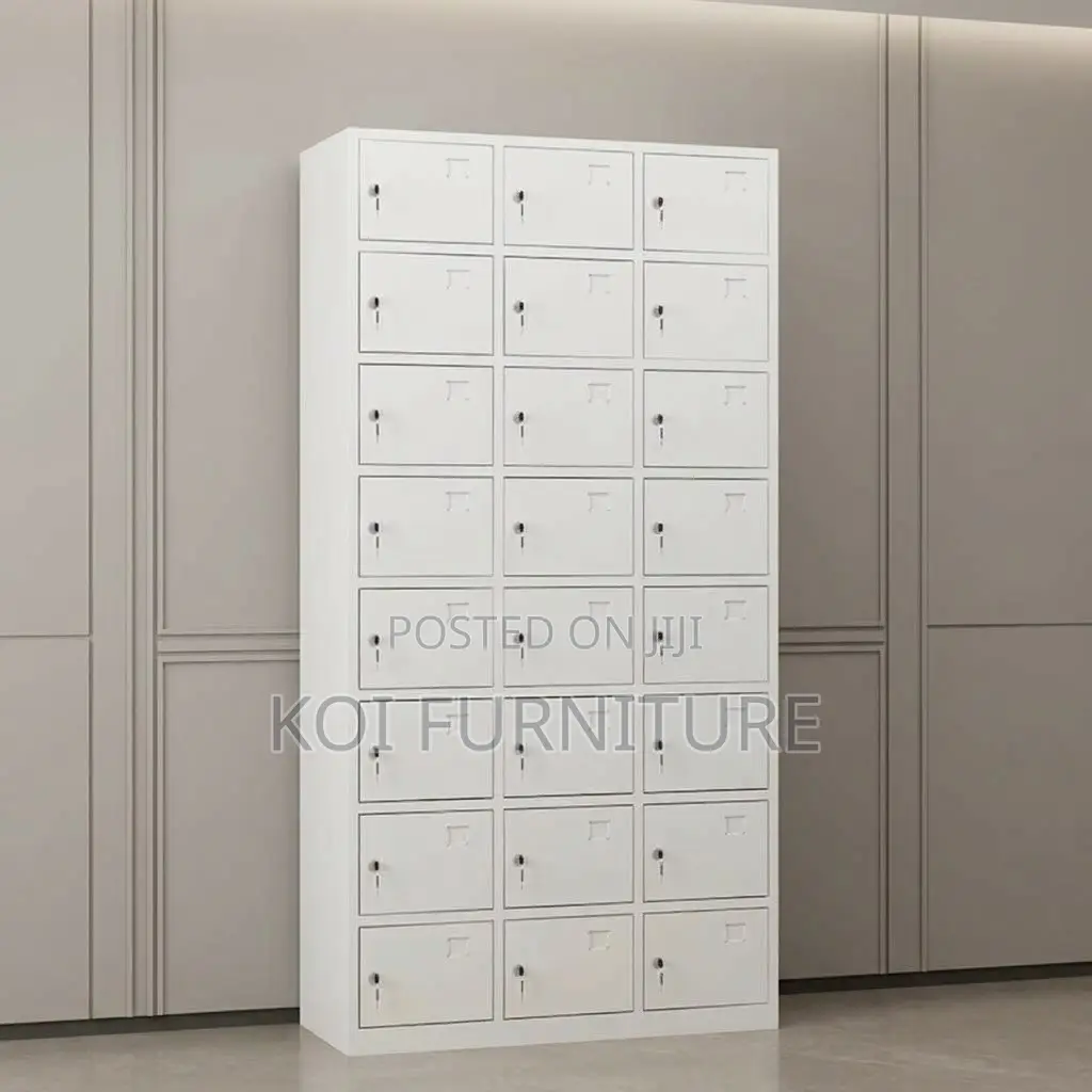 Office Cabinet; 24 Lockers Grey Executive Modern Documents Cabinet