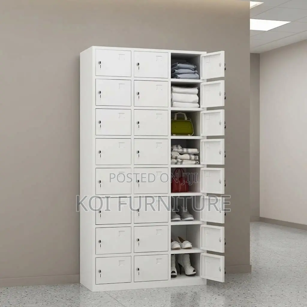 Office Cabinet; 24 Lockers Grey Executive Modern Documents Cabinet