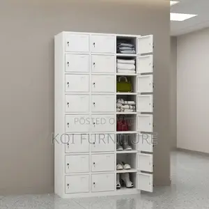 Office Cabinet; 24 Lockers Grey Executive Modern Documents Cabinet