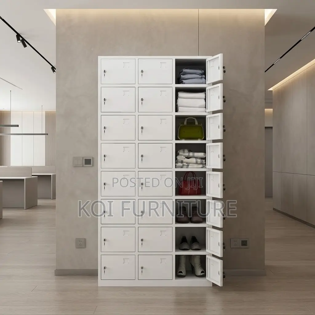 Office Cabinet; 24 Lockers Grey Executive Modern Documents Cabinet