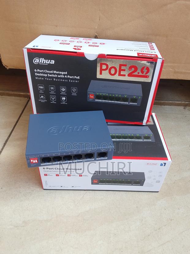 6port Switch Dahua 4PoE LAN Switch for Security Cameras - main view
