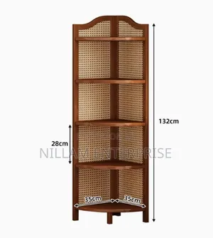*5-Tier Bamboo Corner Shelf Bookshelf*