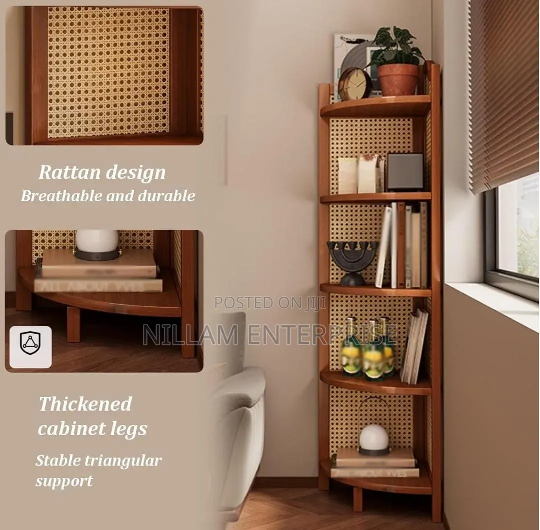 *5-Tier Bamboo Corner Shelf Bookshelf*