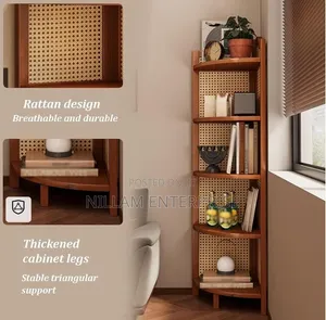 *5-Tier Bamboo Corner Shelf Bookshelf*
