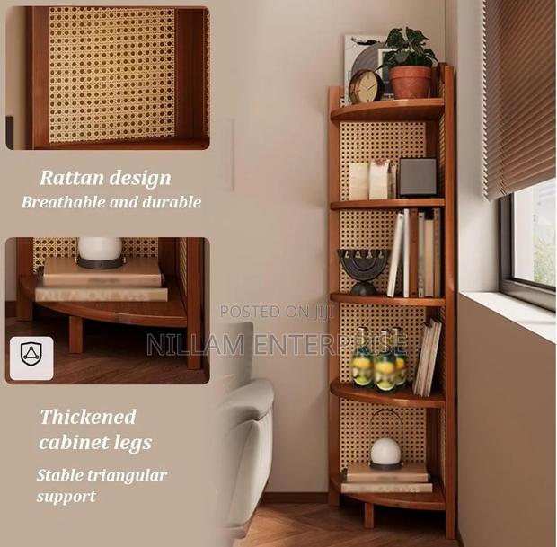 *5-Tier Bamboo Corner Shelf Bookshelf* - thumbnail 4