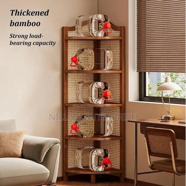 *5-Tier Bamboo Corner Shelf Bookshelf* - thumbnail 5