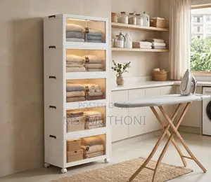Multi-Functional 5-Layer Folding Organizer With Wheels