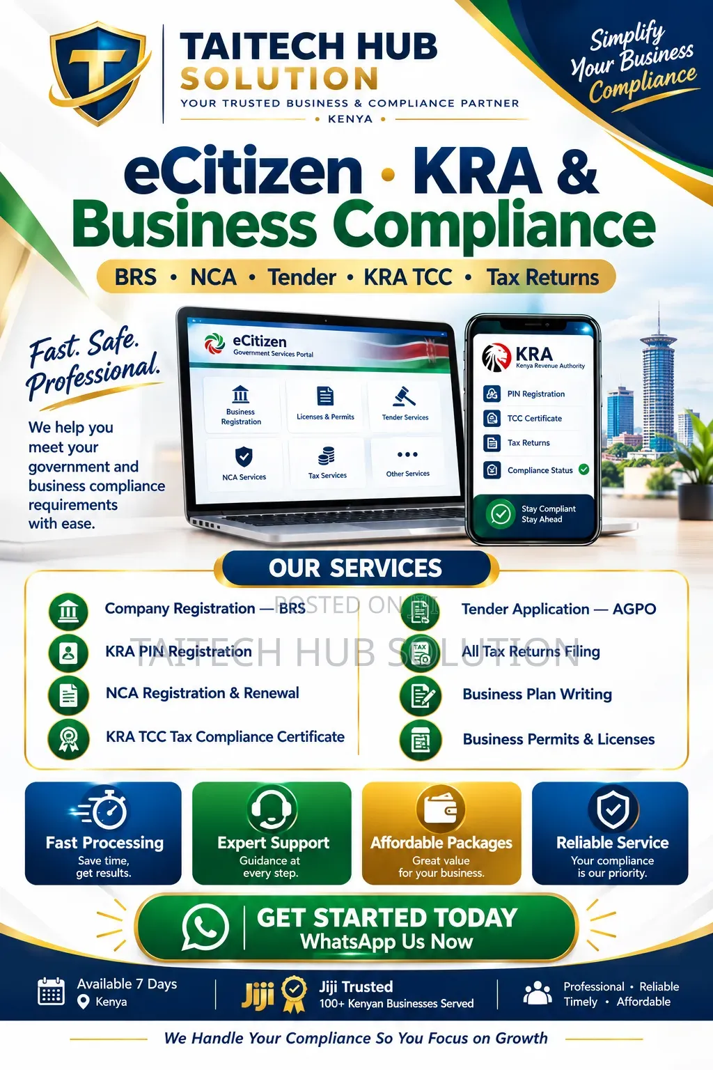 Website Design, Graphic Design, Google Maps & KRA Services