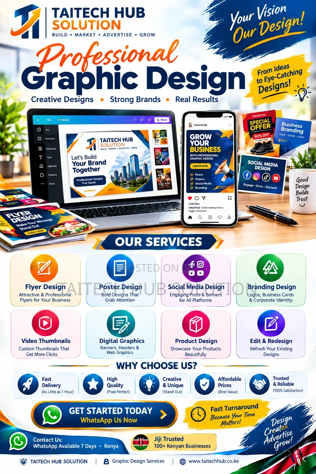 Website Design, Graphic Design, Google Maps & KRA Services