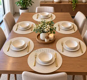6pcs Elegant Round Woven Placemats