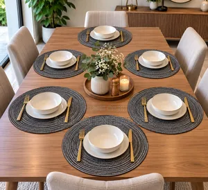6pcs Elegant Round Woven Placemats