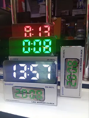 Table Top LED MIRROR CLOCK-Alarm Clock