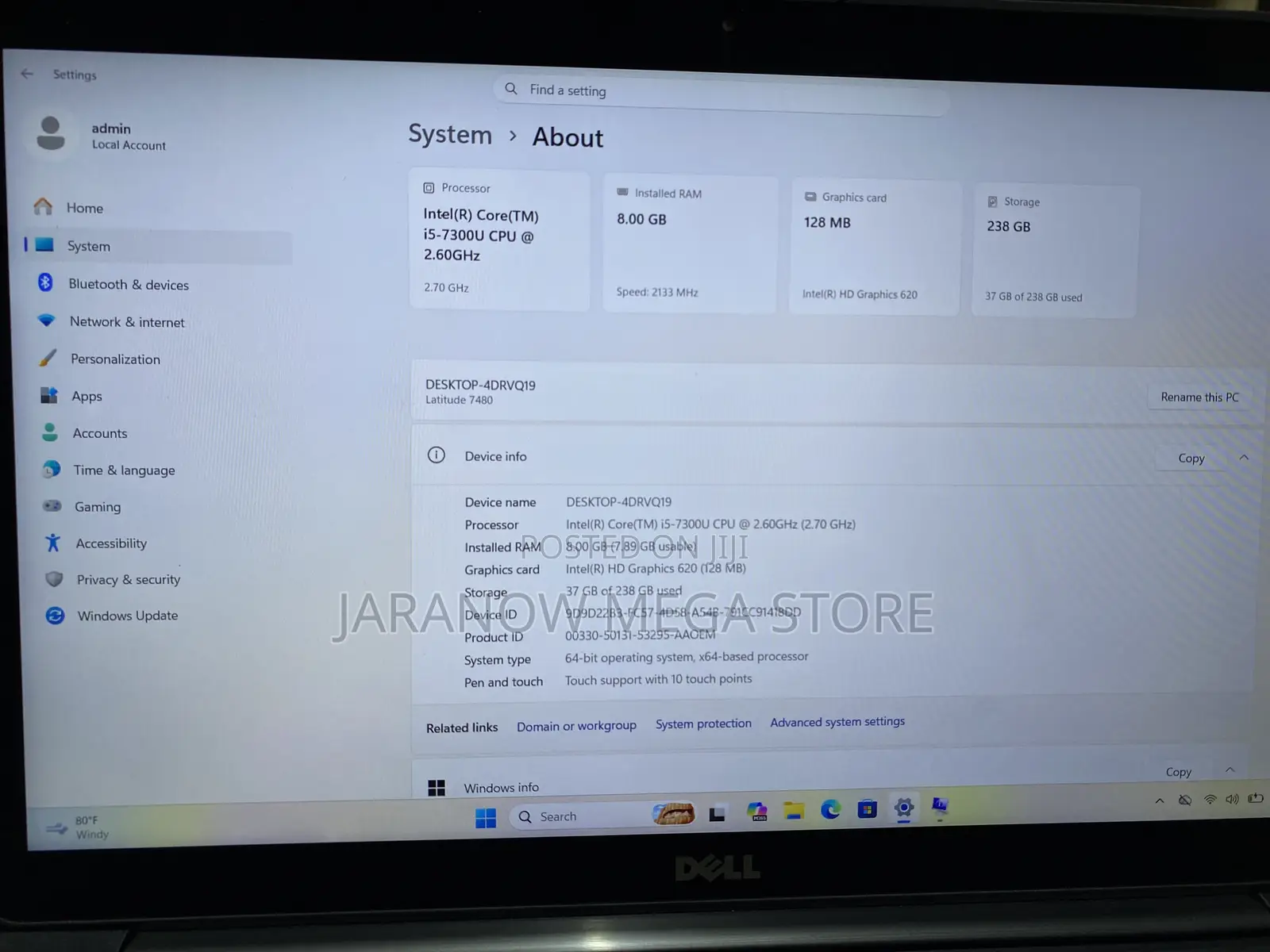 Laptop Dell Latitude 7480 8GB Intel Core i5 SSD 256GB