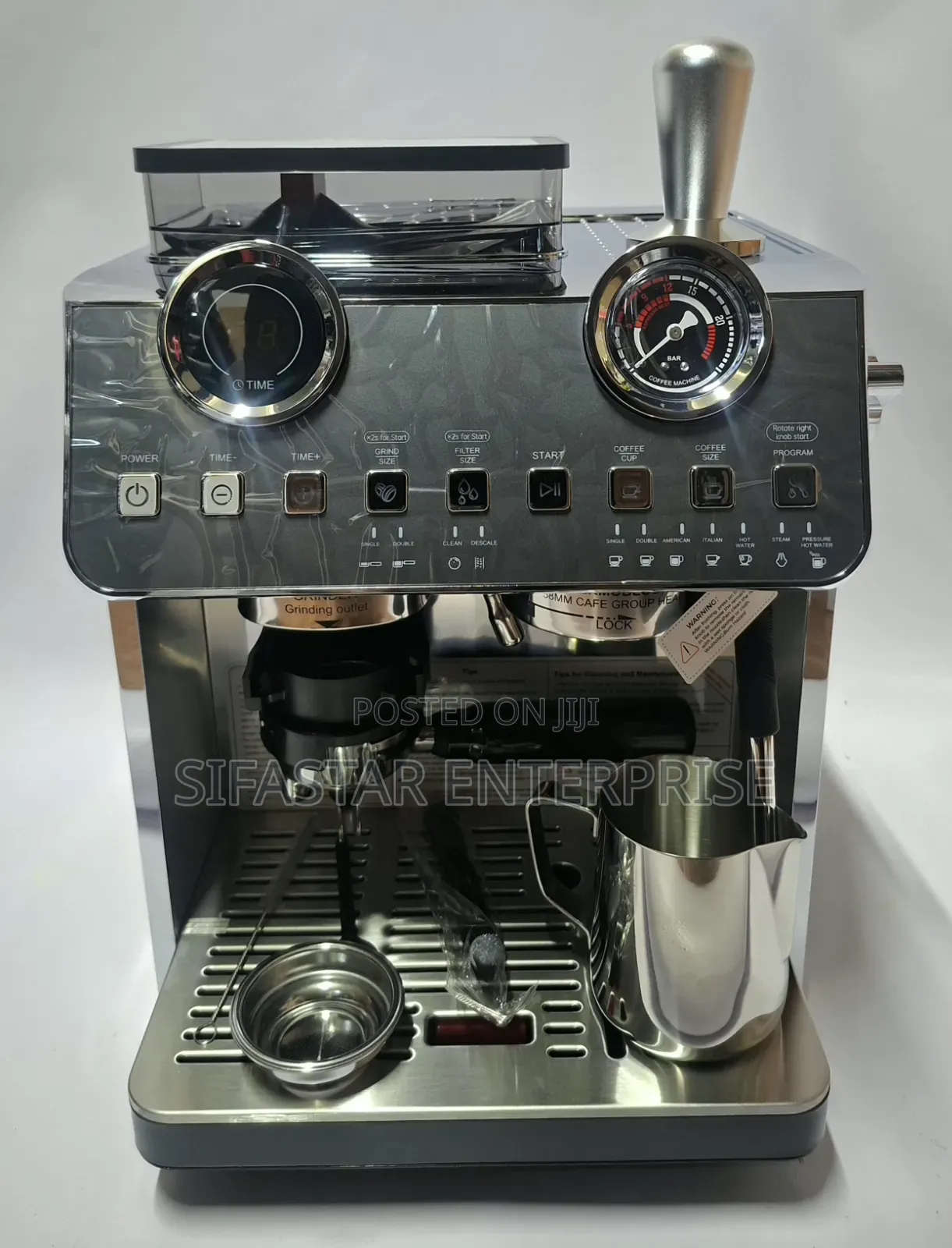 3 in 1 Semi-Automatic Espresso Machine With Built in Grinder