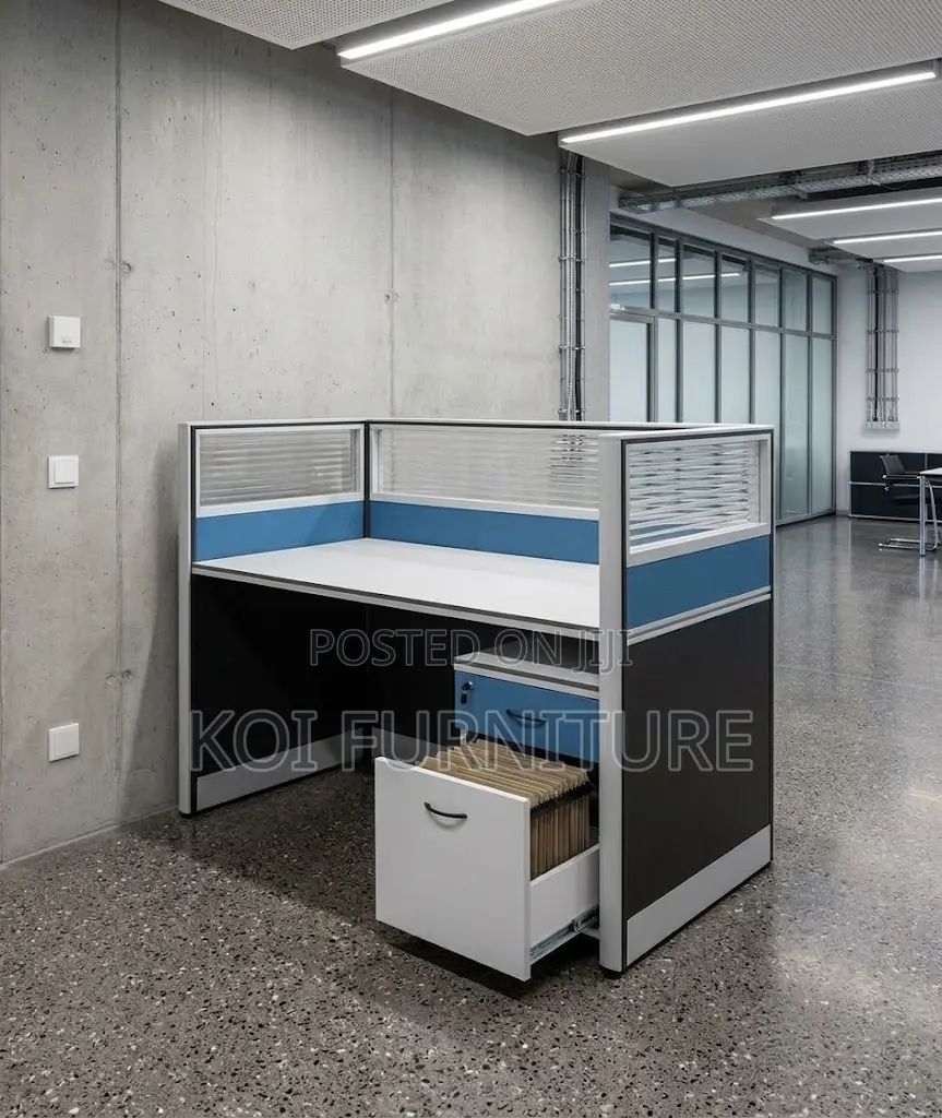 Workstation; One-User Blue Ergonomic Workstations