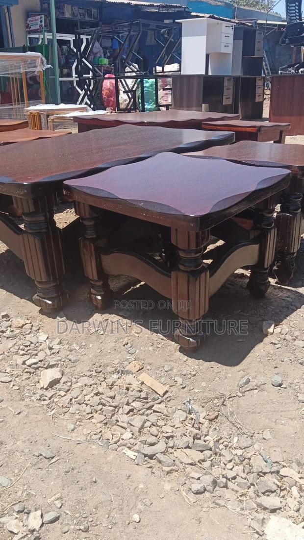 Dark Brown Mahogany Table Set - thumbnail 2