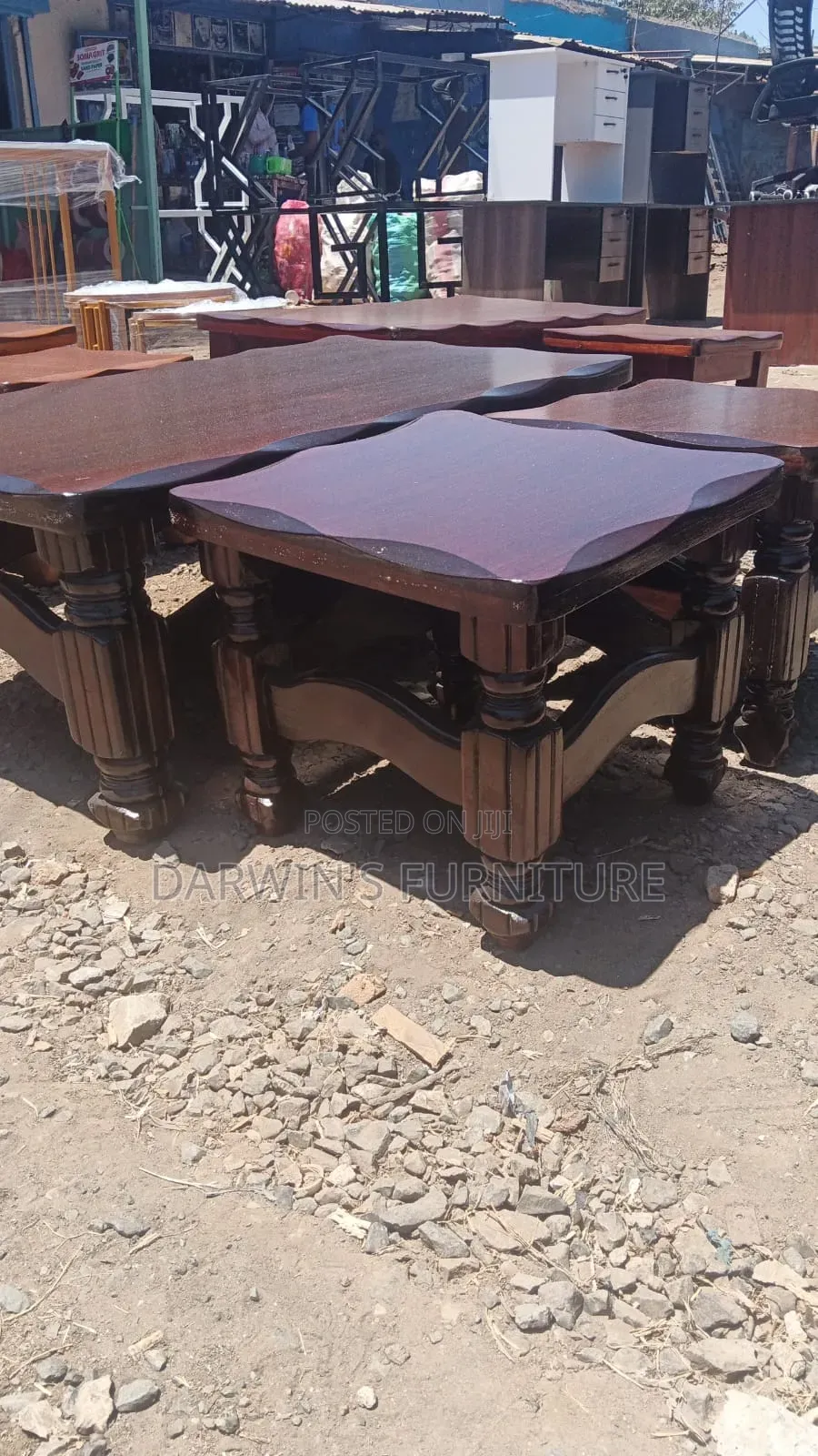 Dark Brown Mahogany Table Set