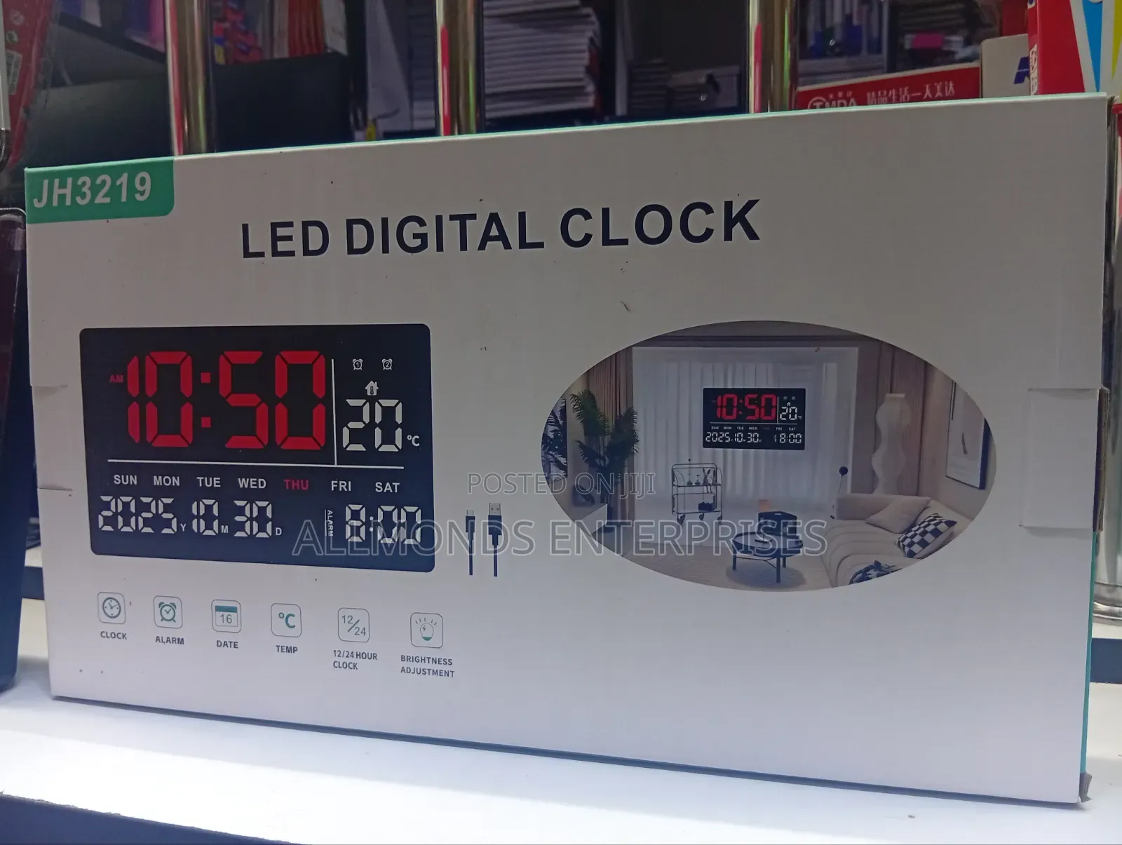 Led Digital Clock JH3219- Alarm,date With Year, Temperature, Weekdays