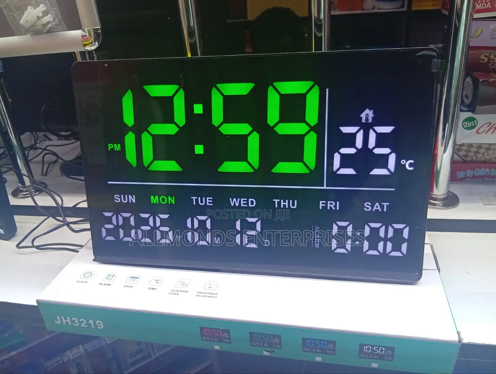 Led Digital Clock JH3219- Alarm,date With Year, Temperature, Weekdays