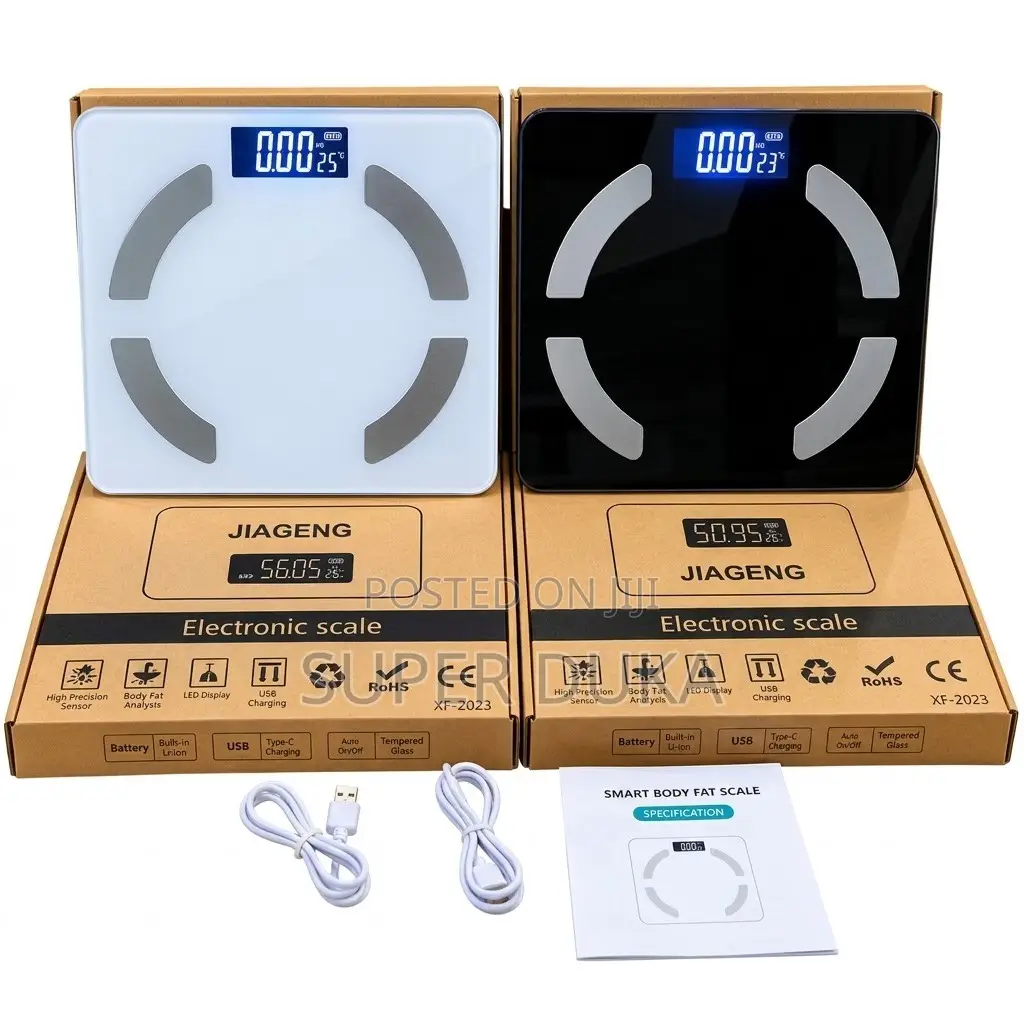 Digital Body Fat Scale Rechargeable USB Type-C Weighting Machine 180kg