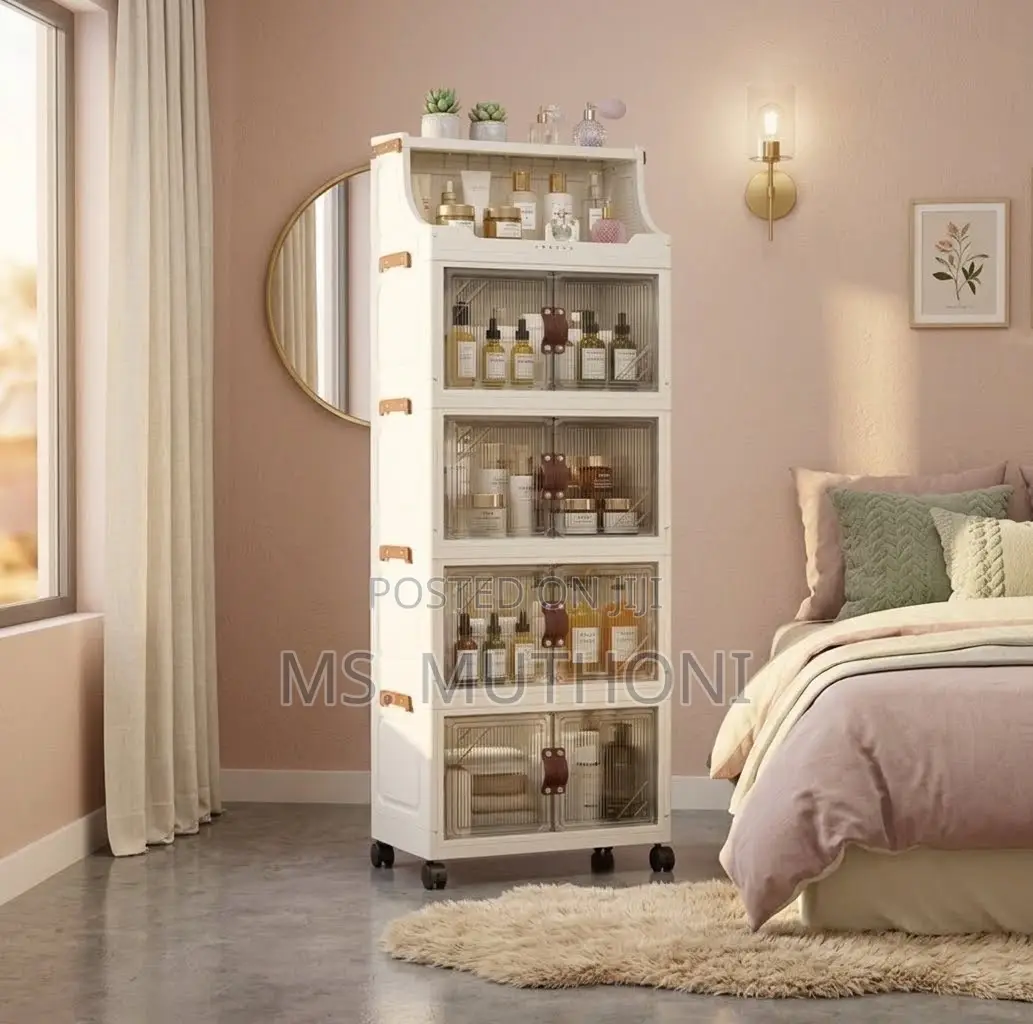 Mobile 5-Shelf Collapsible Cabinet