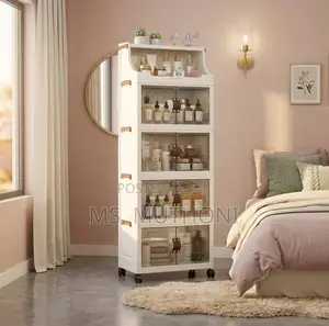 Mobile 5-Shelf Collapsible Cabinet